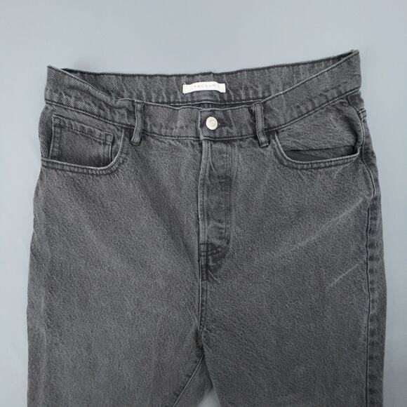 Pac Sun Jeans Womens 30 Black High Rise Straight Denim Cutoff Cropped Raw Hem - Picture 3 of 8